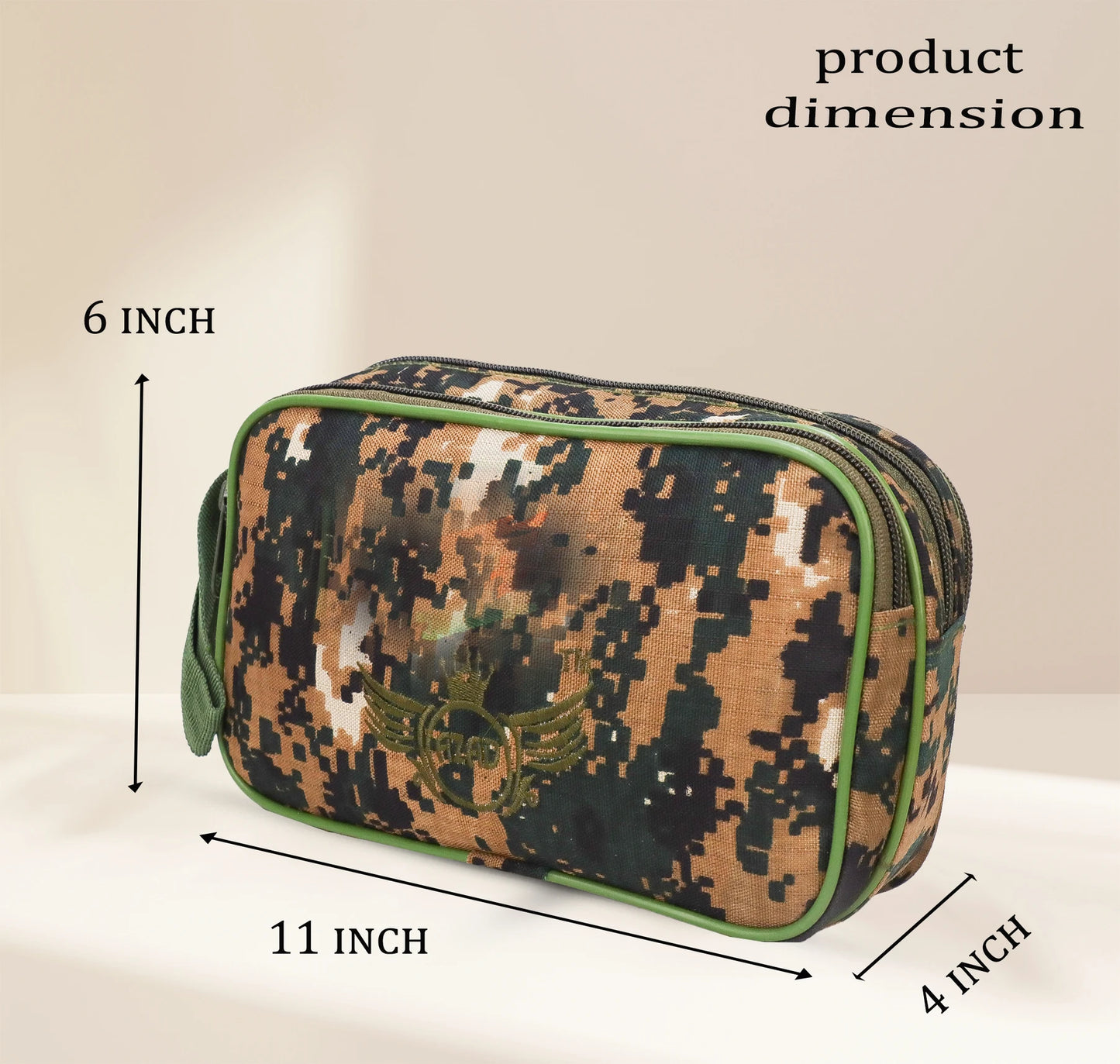 AZAD GEARS ARMY JOSH SHAVING KIT WITH 3 COMPARTMENTS AND 1 POCKET FOR TREKKING AND TRAVELLING | ARMY TRAVEL SHAVING KIT & BAGS | MEN & WOMEN |ARMY COBRA| FREE SIZE
