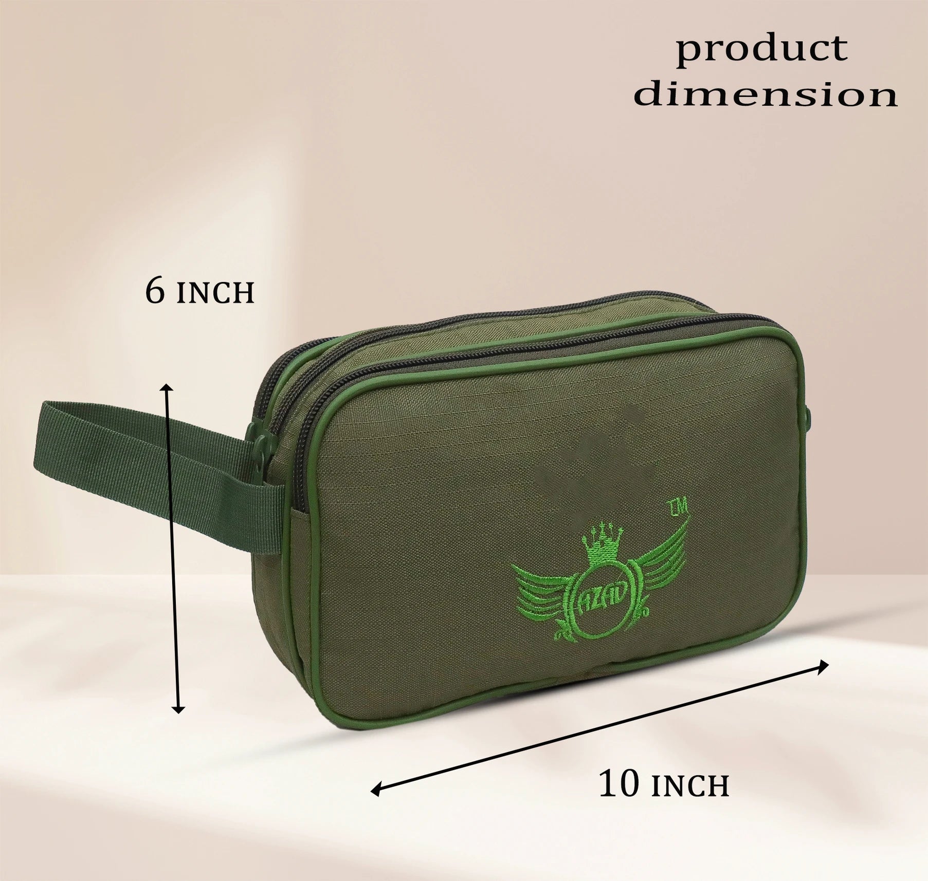 AZAD GEARS ARMY JOSH SHAVING KIT WITH 3 COMPARTMENTS AND 1 POCKET FOR TREKKING AND TRAVELLING | ARMY TRAVEL SHAVING KIT & BAGS | MEN & WOMEN |ARMY GREEN| FREE SIZE
