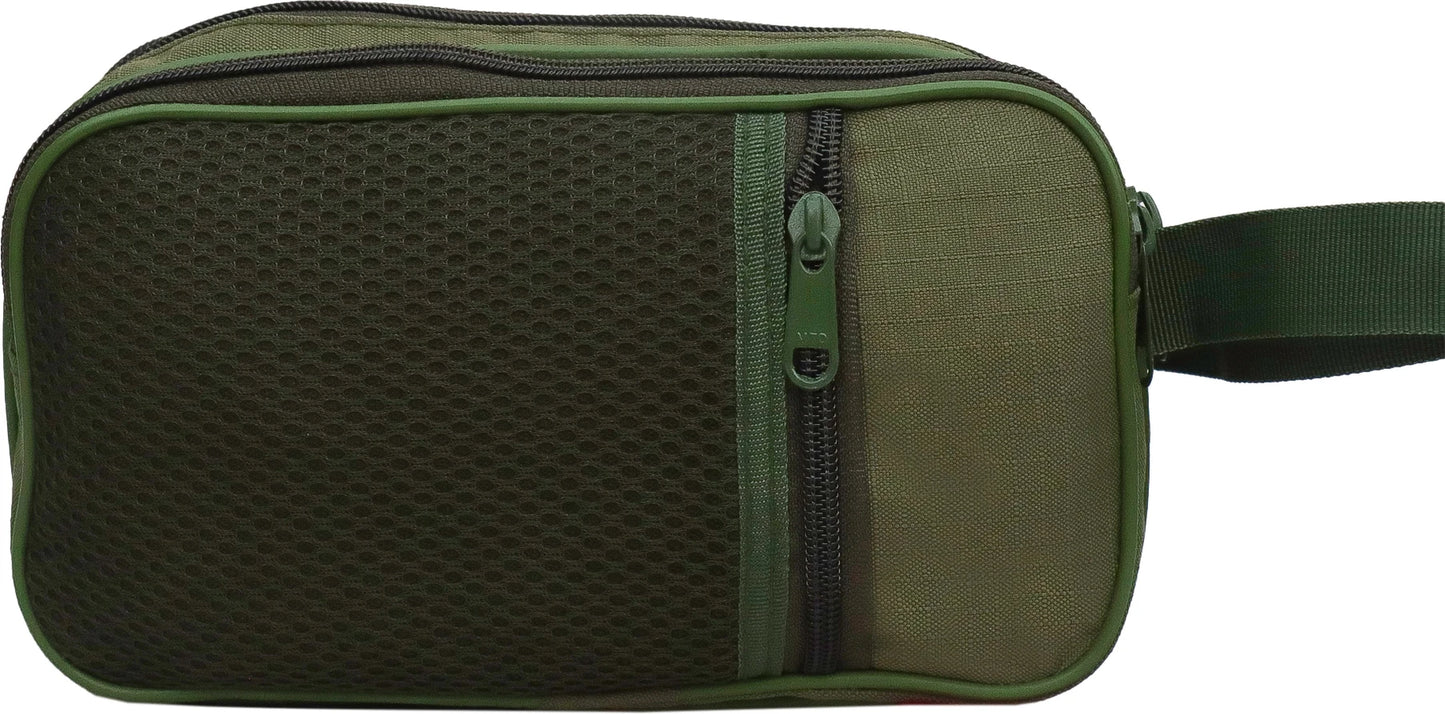 AZAD GEARS ARMY JOSH SHAVING KIT WITH 3 COMPARTMENTS AND 1 POCKET FOR TREKKING AND TRAVELLING | ARMY TRAVEL SHAVING KIT & BAGS | MEN & WOMEN |ARMY GREEN| FREE SIZE