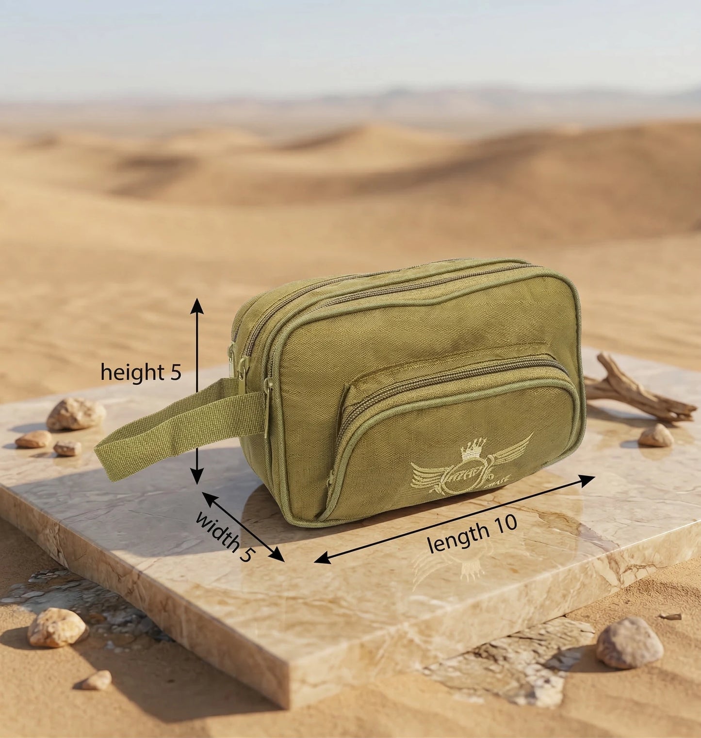 AZAD GEARS ARMY ULTIMATE SHAVING KIT WITH 3 COMPARTMENTS AND 1 POCKET FOR TREKKING AND TRAVELLING | ARMY TRAVEL SHAVING KIT & BAGS | MEN & WOMEN |ARMY LITE GREEN| FREE SIZE
