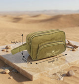 AZAD GEARS ARMY ULTIMATE SHAVING KIT WITH 3 COMPARTMENTS AND 1 POCKET FOR TREKKING AND TRAVELLING | ARMY TRAVEL SHAVING KIT & BAGS | MEN & WOMEN |ARMY LITE GREEN| FREE SIZE