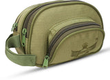 AZAD GEARS ARMY ULTIMATE SHAVING KIT WITH 3 COMPARTMENTS AND 1 POCKET FOR TREKKING AND TRAVELLING | ARMY TRAVEL SHAVING KIT & BAGS | MEN & WOMEN |ARMY GREEN| FREE SIZE