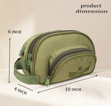AZAD GEARS ARMY ULTIMATE SHAVING KIT WITH 3 COMPARTMENTS AND 1 POCKET FOR TREKKING AND TRAVELLING | ARMY TRAVEL SHAVING KIT & BAGS | MEN & WOMEN |ARMY GREEN| FREE SIZE