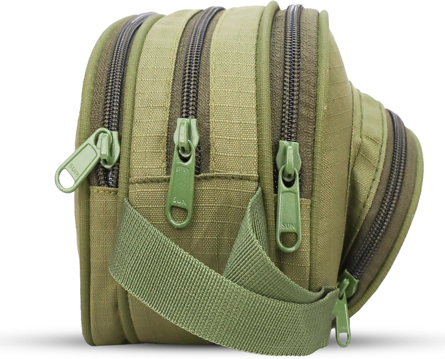 AZAD GEARS ARMY ULTIMATE SHAVING KIT WITH 3 COMPARTMENTS AND 1 POCKET FOR TREKKING AND TRAVELLING | ARMY TRAVEL SHAVING KIT & BAGS | MEN & WOMEN |ARMY GREEN| FREE SIZE