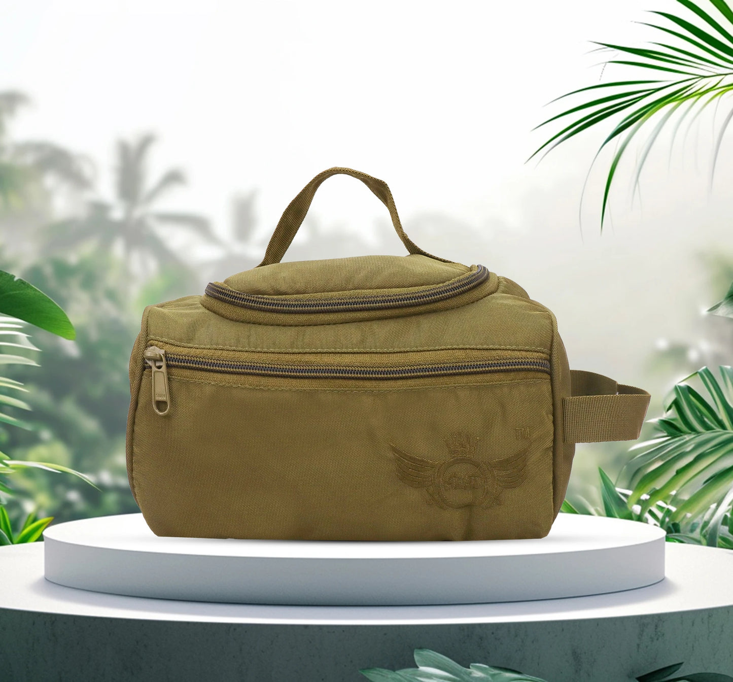 AZAD GEARS ARMY SHAVING BAG BOX WITH 1 COMPARTMENT AND 2 POCKETS FOR TREKKING AND TRAVELLING | ARMY TRAVEL SHAVING KIT & BAGS | MEN & WOMEN |ARMY GREEN| FREE SIZE