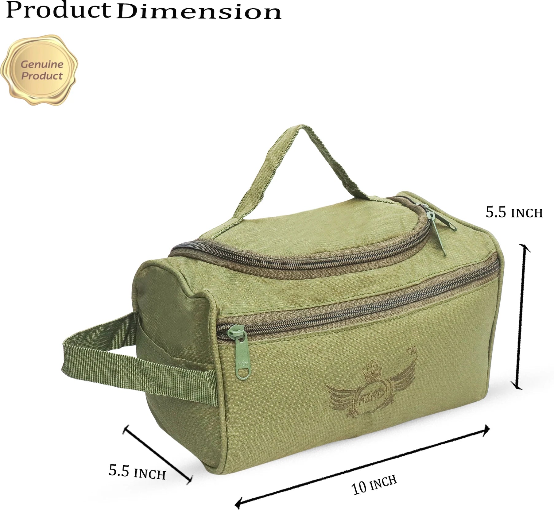 AZAD GEARS ARMY SHAVING BAG BOX WITH 1 COMPARTMENT AND 2 POCKETS FOR TREKKING AND TRAVELLING | ARMY TRAVEL SHAVING KIT & BAGS | MEN & WOMEN |ARMY GREEN| FREE SIZE