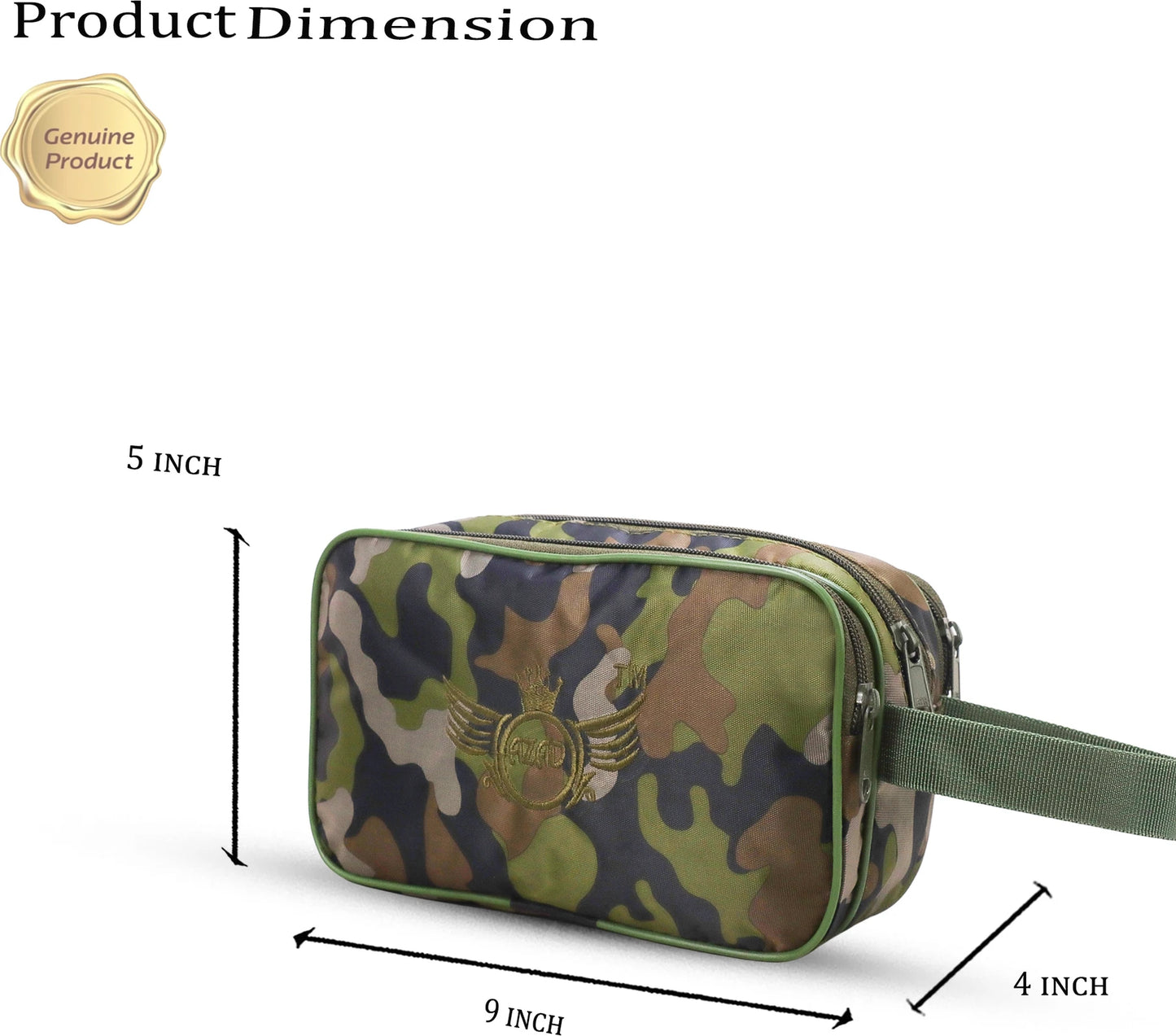 AZAD GEARS ARMY JOSH SHAVING KIT WITH 3 COMPARTMENTS AND 1 POCKET FOR TREKKING AND TRAVELLING | ARMY TRAVEL SHAVING KIT & BAGS | MEN & WOMEN |ARMY WOODLAND CAMOUFLAGE| FREE SIZE