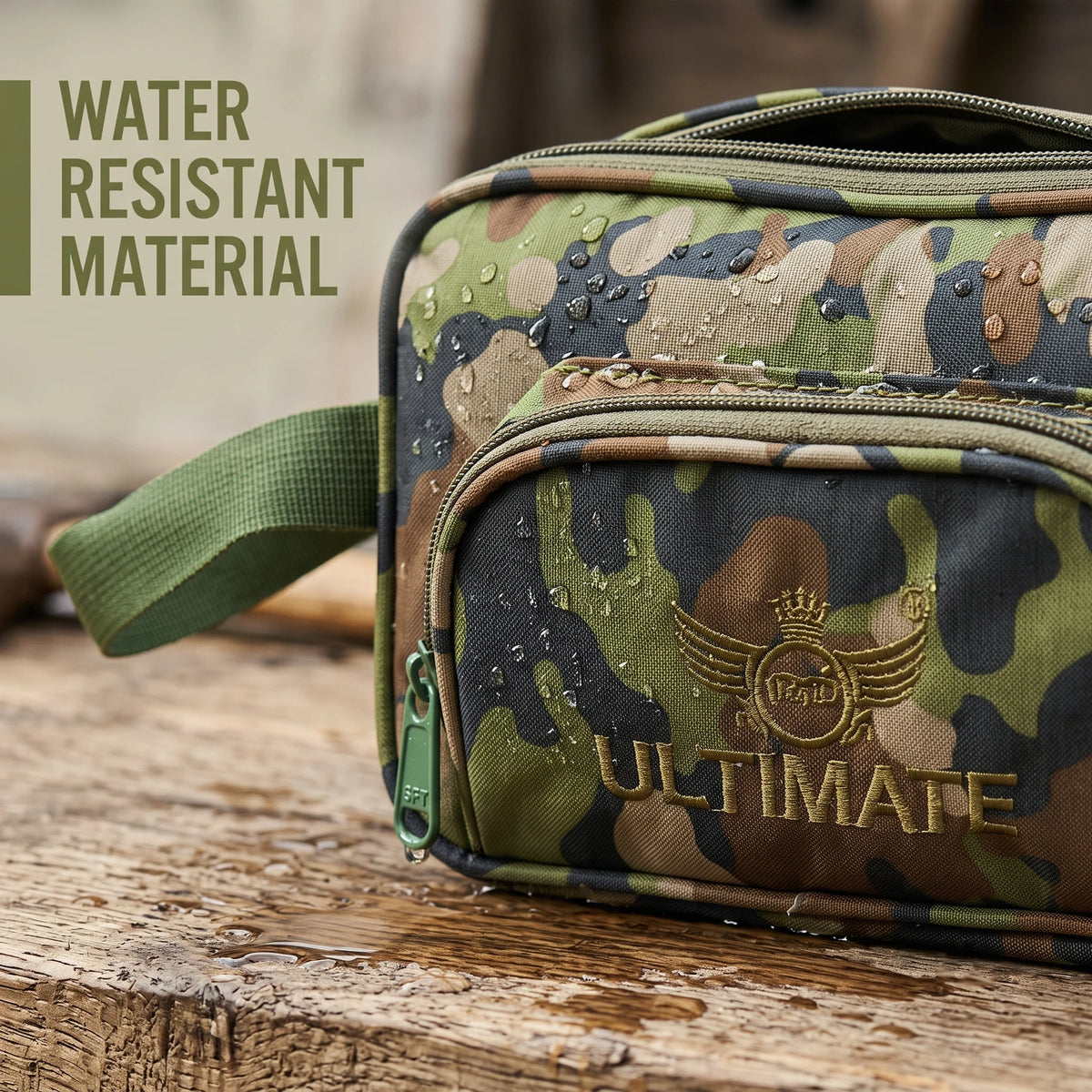 AZAD GEARS ARMY ULTIMATE SHAVING KIT WITH 3 COMPARTMENTS AND 1 POCKET FOR TREKKING AND TRAVELLING | ARMY TRAVEL SHAVING KIT & BAGS | MEN & WOMEN |ARMY WOODLAND CAMOUFLAGE| FREE SIZE
