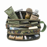 AZAD GEARS ARMY ULTIMATE SHAVING KIT WITH 3 COMPARTMENTS AND 1 POCKET FOR TREKKING AND TRAVELLING | ARMY TRAVEL SHAVING KIT & BAGS | MEN & WOMEN |ARMY WOODLAND CAMOUFLAGE| FREE SIZE