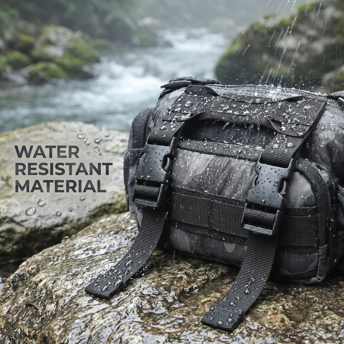 AZAD GEARS ARMY WAIST BAGS FOR CASUAL WITH EXTRA SPACE WITH 1 COMPARTMENT AND 3 POCKETS FOR TREKKING AND TRAVELLING | ARMY WAIST BAGS WITH SHOULDER STRAP | MEN & WOMEN | ARMY CAMOUFALGE | FREE SIZE