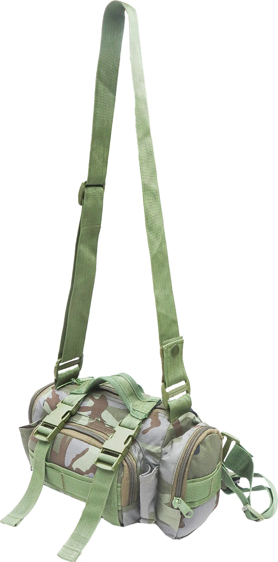 AZAD GEARS ARMY WAIST BAGS FOR CASUAL WITH EXTRA SPACE WITH 1 COMPARTMENT AND 3 POCKETS FOR TREKKING AND TRAVELLING | ARMY WAIST BAGS WITH SHOULDER STRAP | MEN & WOMEN | ARMY CAMOUFLAGE CENTRE-EUROPE | FREE SIZE