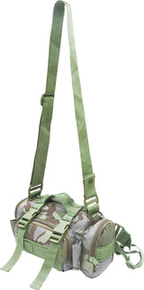 AZAD GEARS ARMY WAIST BAGS FOR CASUAL WITH EXTRA SPACE WITH 1 COMPARTMENT AND 3 POCKETS FOR TREKKING AND TRAVELLING | ARMY WAIST BAGS WITH SHOULDER STRAP | MEN & WOMEN | ARMY CAMOUFLAGE CENTRE-EUROPE | FREE SIZE