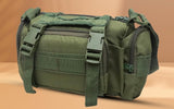 AZAD GEARS ARMY WAIST BAGS FOR CASUAL WITH EXTRA SPACE WITH 1 COMPARTMENT AND 3 POCKETS FOR TREKKING AND TRAVELLING | ARMY WAIST BAGS WITH SHOULDER STRAP | MEN & WOMEN | ARMY GREEN | FREE SIZE
