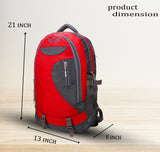 AZAD GEARS CIVIL LITE WEIGHT 40 LTR BACKPACK WITH EXTRA SPACE WITH 2 COMPARTMENTS AND 2 POCKETS FOR TREKKING AND TRAVELLING |MEN & WOMEN | SIDE CHAIN RED | FREE SIZE