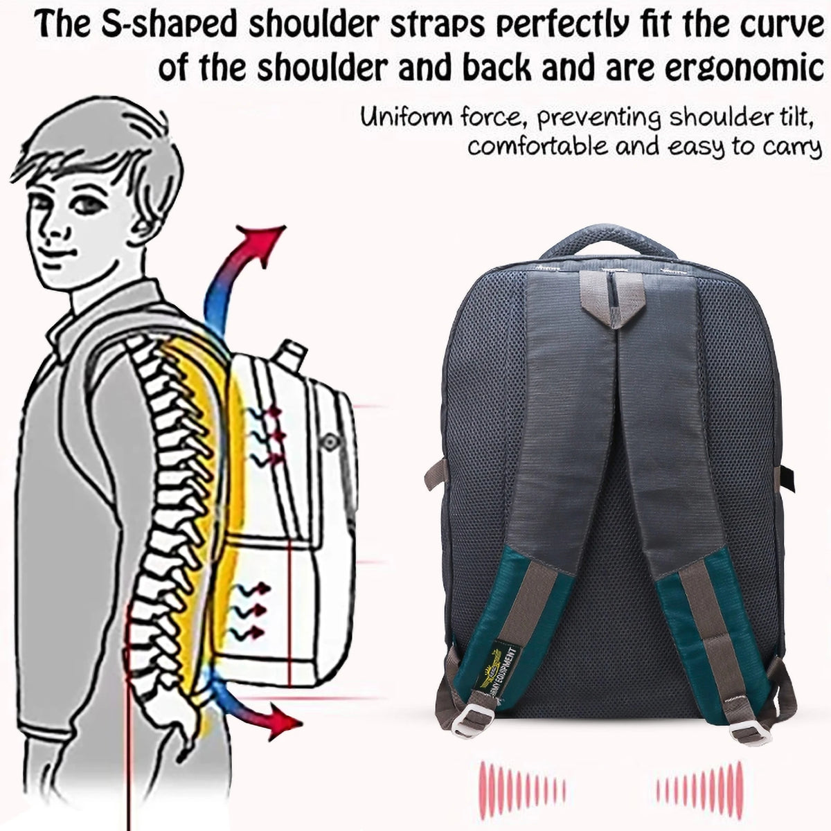 AZAD GEARS CIVIL LITE WEIGHT 40 LTR BACKPACK WITH EXTRA SPACE WITH 2 COMPARTMENTS AND 2 POCKETS FOR TREKKING AND TRAVELLING |MEN & WOMEN | SIDE CHAIN SEA GREEN | FREE SIZE