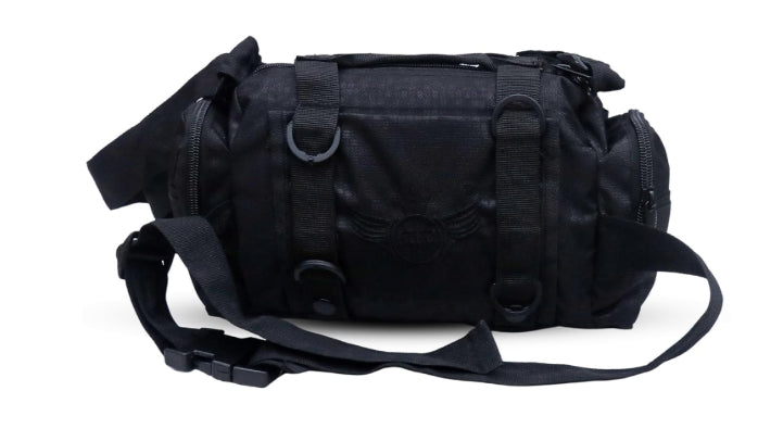 AZAD GEARS ARMY WAIST BAGS FOR CASUAL WITH EXTRA SPACE WITH 1 COMPARTMENT AND 3 POCKETS FOR TREKKING AND TRAVELLING | ARMY WAIST BAGS WITH SHOULDER STRAP | MEN & WOMEN | ARMY LITE GREEN | FREE SIZE