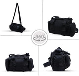 AZAD GEARS ARMY WAIST BAGS FOR CASUAL WITH EXTRA SPACE WITH 1 COMPARTMENT AND 3 POCKETS FOR TREKKING AND TRAVELLING | ARMY WAIST BAGS WITH SHOULDER STRAP | MEN & WOMEN | ARMY BLACK | FREE SIZE