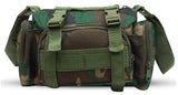 AZAD GEARS ARMY WAIST BAGS FOR CASUAL WITH EXTRA SPACE WITH 1 COMPARTMENT AND 3 POCKETS FOR TREKKING AND TRAVELLING | ARMY WAIST BAGS WITH SHOULDER STRAP | MEN & WOMEN | ARMY CAMOUFALGE | FREE SIZE