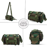 AZAD GEARS ARMY WAIST BAGS FOR CASUAL WITH EXTRA SPACE WITH 1 COMPARTMENT AND 3 POCKETS FOR TREKKING AND TRAVELLING | ARMY WAIST BAGS WITH SHOULDER STRAP | MEN & WOMEN | ARMY GREEN CAMOUFLAGE | FREE SIZE