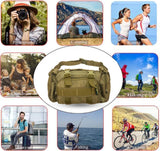 AZAD GEARS ARMY WAIST BAGS FOR CASUAL WITH EXTRA SPACE WITH 1 COMPARTMENT AND 3 POCKETS FOR TREKKING AND TRAVELLING | ARMY WAIST BAGS WITH SHOULDER STRAP | MEN & WOMEN | ARMY LITE GREEN | FREE SIZE