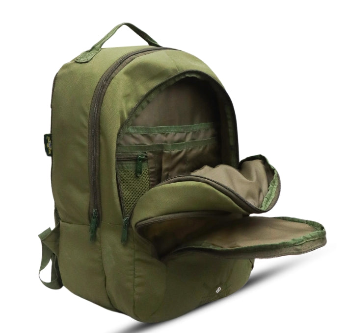 AZAD GEARS ARMY SHOT GUN 35 LTR BACKPACK WITH EXTRA SPACE WITH 2 COMPARTMENTS AND 5 POCKETS FOR TREKKING AND TRAVELLING |MEN & WOMEN | ARMY GREEN | FREE SIZE