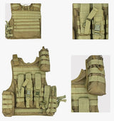 AZAD GEARS ARMY TECTICAL HARNESS VEST FOR ARY WITH STUFF ORGANIZER AND POUCHES| MEN & WOMEN | ARMY LITE GREEN | FREE SIZE