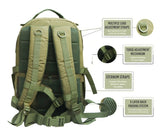 AZAD GEARS ARMY RIDER 35 LTR BACKPACK WITH EXTRA SPACE WITH 1 COMPARTMENT AND 5 POCKETS FOR TREKKING AND TRAVELLING | MEN & WOMEN | ARMY GREEN | FREE SIZE