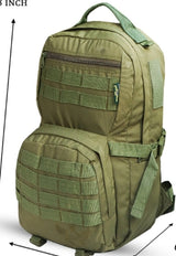 AZAD GEARS ARMY RIDER 35 LTR BACKPACK WITH EXTRA SPACE WITH 1 COMPARTMENT AND 5 POCKETS FOR TREKKING AND TRAVELLING | MEN & WOMEN | ARMY GREEN | FREE SIZE