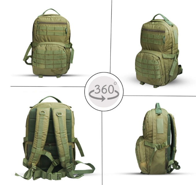 AZAD GEARS ARMY RIDER 35 LTR BACKPACK WITH EXTRA SPACE WITH 1 COMPARTMENT AND 5 POCKETS FOR TREKKING AND TRAVELLING | MEN & WOMEN | ARMY GREEN | FREE SIZE