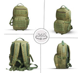 AZAD GEARS ARMY RIDER 35 LTR BACKPACK WITH EXTRA SPACE WITH 1 COMPARTMENT AND 5 POCKETS FOR TREKKING AND TRAVELLING | MEN & WOMEN | ARMY GREEN | FREE SIZE