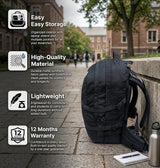 AZAD GEARS ARMY TARGET 90 LTR BACKPACK WITH EXTRA SPACE WITH 3 COMPARTMENT AND 5 POCKETS FOR TREKKING AND TRAVELLING | MEN & WOMEN | ARMY BLACK| FREE SIZE