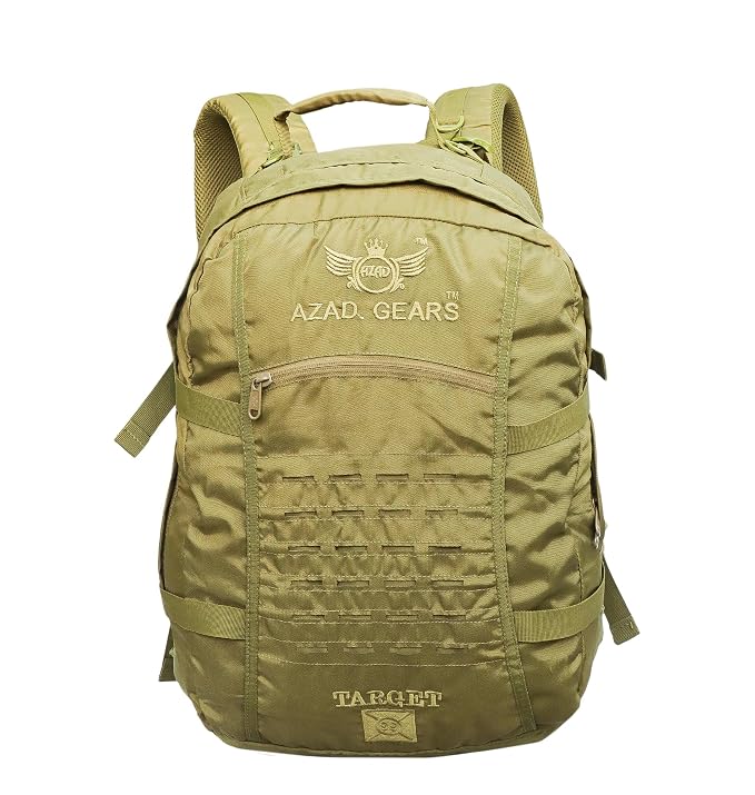 AZAD GEARS ARMY TARGET 90 LTR BACKPACK WITH EXTRA SPACE WITH 3 COMPARTMENT AND 5 POCKETS FOR TREKKING AND TRAVELLING | MEN & WOMEN | ARMY LITE GREEN| FREE SIZE
