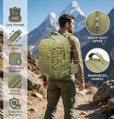AZAD GEARS ARMY TARGET 90 LTR BACKPACK WITH EXTRA SPACE WITH 3 COMPARTMENT AND 5 POCKETS FOR TREKKING AND TRAVELLING | MEN & WOMEN | ARMY LITE GREEN| FREE SIZE