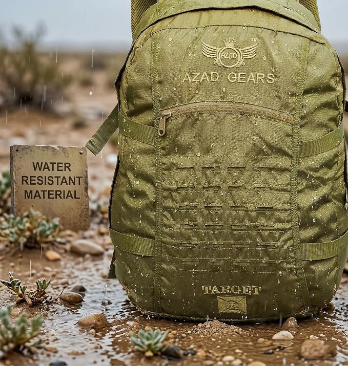 AZAD GEARS ARMY TARGET 90 LTR BACKPACK WITH EXTRA SPACE WITH 3 COMPARTMENT AND 5 POCKETS FOR TREKKING AND TRAVELLING | MEN & WOMEN | ARMY LITE GREEN| FREE SIZE