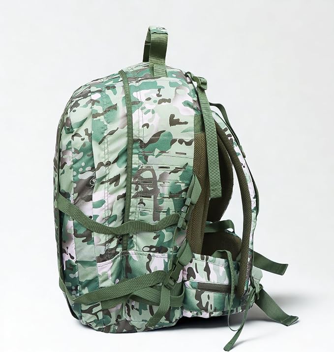 AZAD GEARS ARMY TARGET 90 LTR BACKPACK WITH EXTRA SPACE WITH 3 COMPARTMENT AND 5 POCKETS FOR TREKKING AND TRAVELLING | MEN & WOMEN | ARMY U.S. PRINT CAMOUFLAGE| FREE SIZE