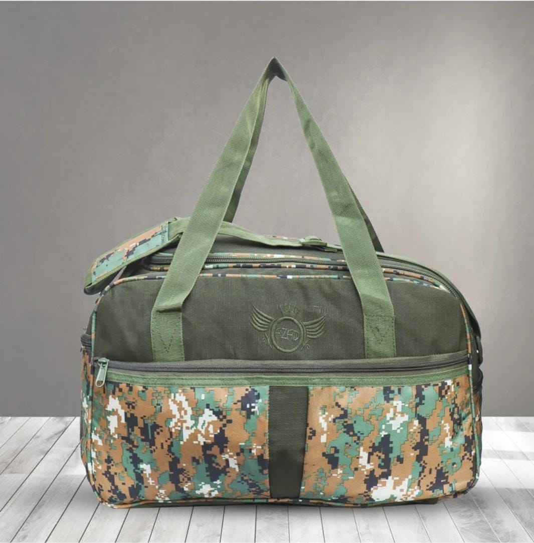 AZAD GEARS ARMY TAVA DUFFLE BAG 75 LTR WITH EXTRA PACE BIG SIDE POCKETS AND PROTECTED BASE FOR TREKKING AND TRAVELLING | MEN & WOMEN | ARMY COBRA| LARGE CAPACITY