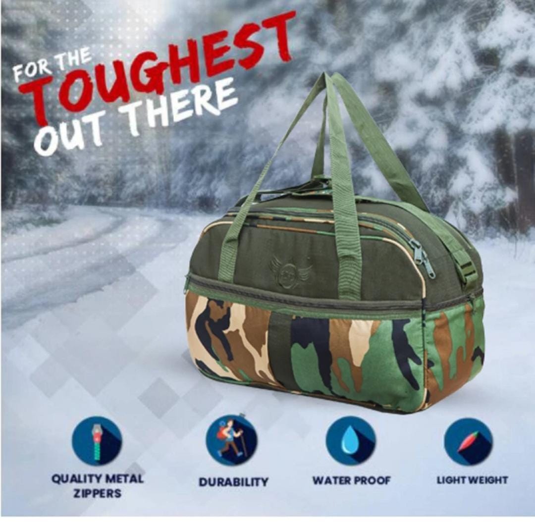 AZAD GEARS ARMY TAVA DUFFLE BAG 75 LTR WITH EXTRA PACE BIG SIDE POCKETS AND  PROTECTED BASE FOR TREKKING AND TRAVELLING | MEN & WOMEN | ARMY UNO| LARGE CAPACITY