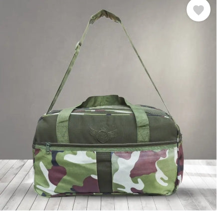 AZAD GEARS ARMY TAVA DUFFLE BAG 75 LTR WITH EXTRA PACE BIG SIDE POCKETS AND PROTECTED BASE FOR TREKKING AND TRAVELLING | MEN & WOMEN | ARMY GREEN CAMOUFLAGE| LARGE CAPACITY