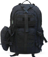 AZAD GEARS ARMY WAAR 70 LTR BACKPACK WITH EXTRA SPACE WITH 3 COMPARTMENT AND 5 POCKETS AND DETACHABLE SLING BAG FOR TREKKING AND TRAVELLING | MEN & WOMEN | ARMY BLACK| FREE SIZE