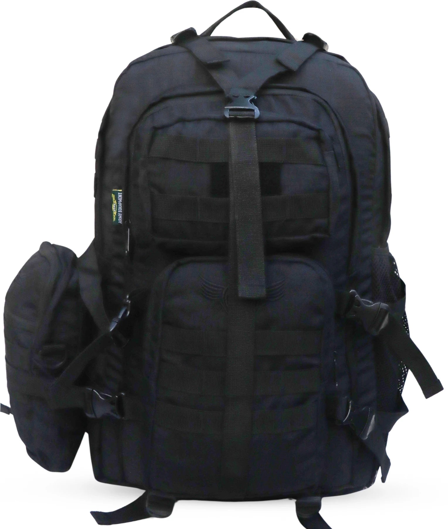 AZAD GEARS ARMY WAAR 70 LTR BACKPACK WITH EXTRA SPACE WITH 3 COMPARTMENT AND 5 POCKETS AND DETACHABLE SLING BAG FOR TREKKING AND TRAVELLING | MEN & WOMEN | ARMY BLACK| FREE SIZE