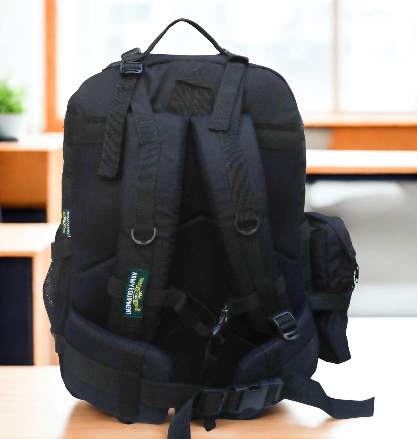 AZAD GEARS ARMY WAAR 70 LTR BACKPACK WITH EXTRA SPACE WITH 3 COMPARTMENT AND 5 POCKETS AND DETACHABLE SLING BAG FOR TREKKING AND TRAVELLING | MEN & WOMEN | ARMY BLACK| FREE SIZE