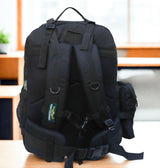 AZAD GEARS ARMY WAAR 70 LTR BACKPACK WITH EXTRA SPACE WITH 3 COMPARTMENT AND 5 POCKETS AND DETACHABLE SLING BAG FOR TREKKING AND TRAVELLING | MEN & WOMEN | ARMY BLACK| FREE SIZE