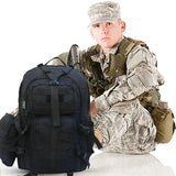 AZAD GEARS ARMY WAAR 70 LTR BACKPACK WITH EXTRA SPACE WITH 3 COMPARTMENT AND 5 POCKETS AND DETACHABLE SLING BAG FOR TREKKING AND TRAVELLING | MEN & WOMEN | ARMY BLACK| FREE SIZE