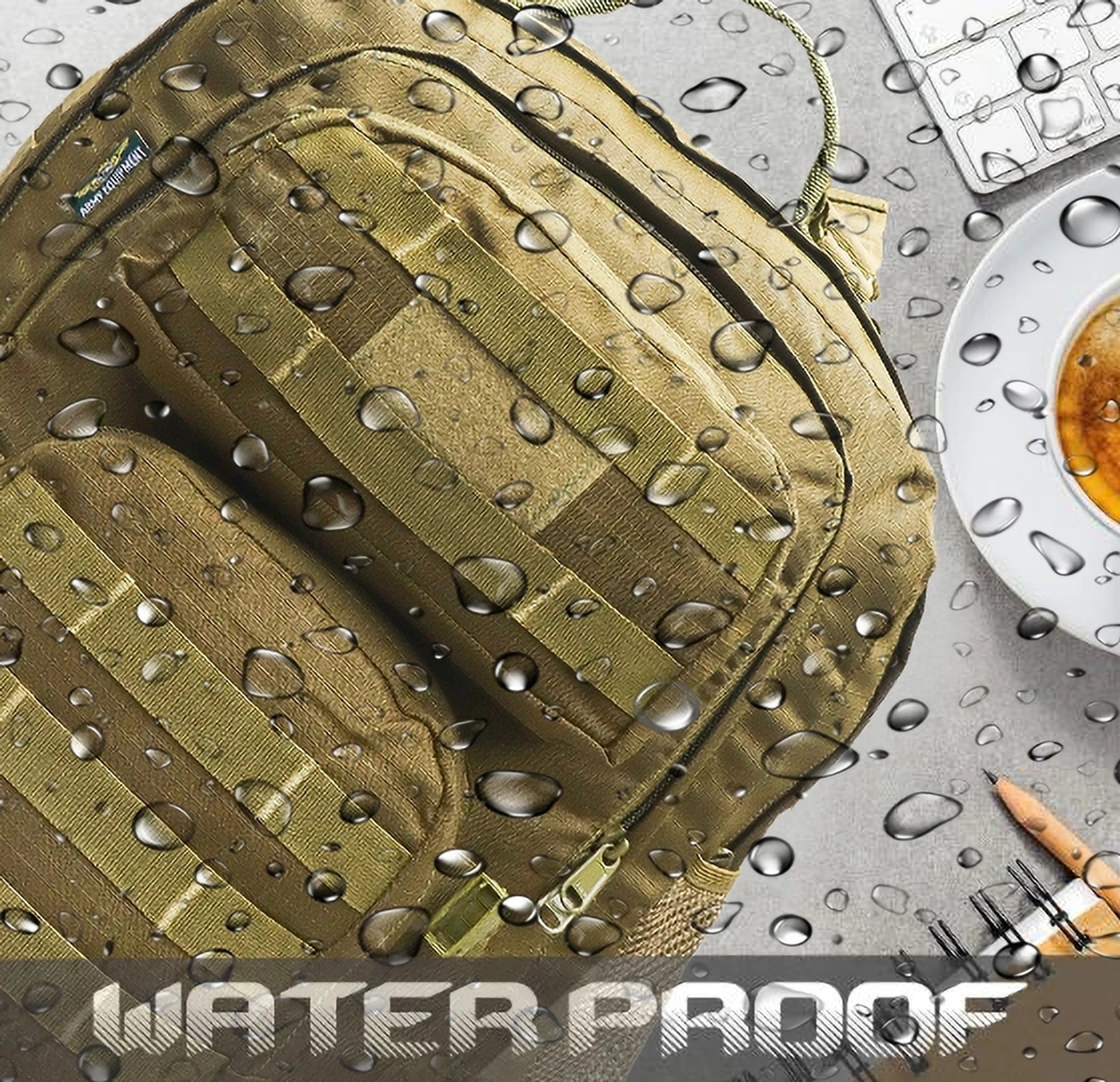 AZAD GEARS ARMY WAAR 70 LTR BACKPACK WITH EXTRA SPACE WITH 3 COMPARTMENT AND 5 POCKETS AND DETACHABLE SLING BAG FOR TREKKING AND TRAVELLING | MEN & WOMEN | ARMY LITE GREEN| FREE SIZE