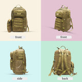 AZAD GEARS ARMY WAAR 70 LTR BACKPACK WITH EXTRA SPACE WITH 3 COMPARTMENT AND 5 POCKETS AND DETACHABLE SLING BAG FOR TREKKING AND TRAVELLING | MEN & WOMEN | ARMY LITE GREEN| FREE SIZE
