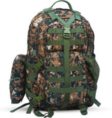AZAD GEARS ARMY WAAR 70 LTR BACKPACK WITH EXTRA SPACE WITH 3 COMPARTMENT AND 5 POCKETS AND DETACHABLE SLING BAG FOR TREKKING AND TRAVELLING | MEN & WOMEN | ARMY POLYESTER CAMOUFLAGE| FREE SIZE