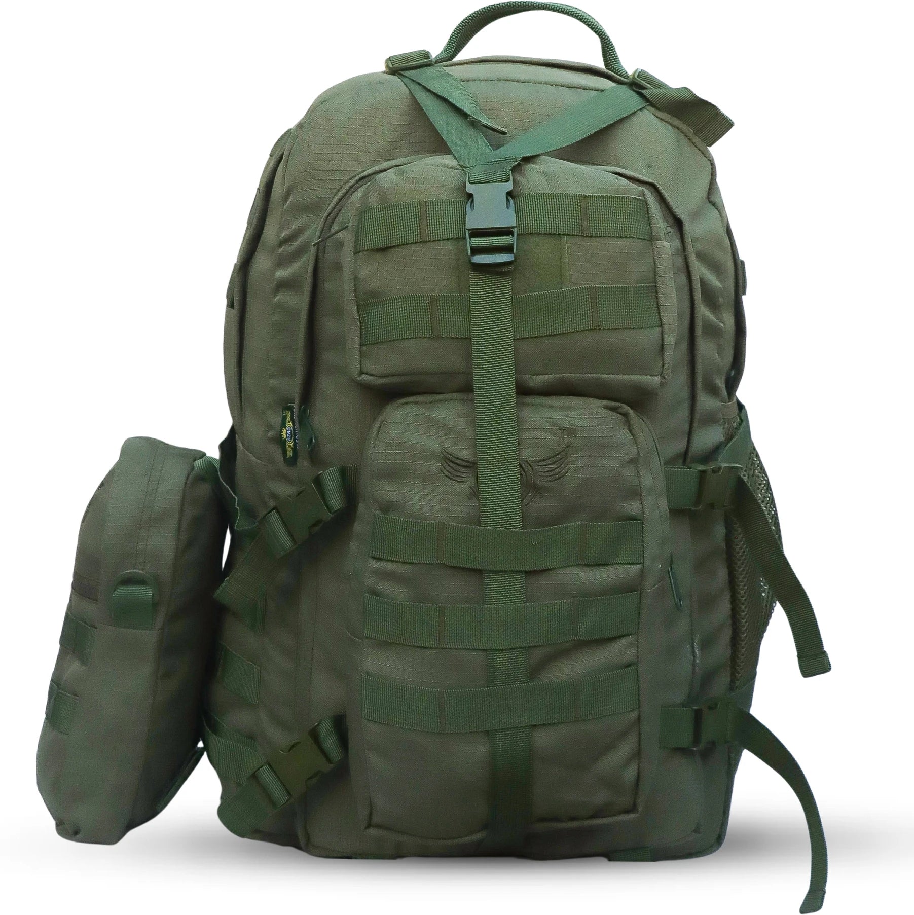 AZAD GEARS ARMY WAAR 70 LTR BACKPACK WITH EXTRA SPACE WITH 3 COMPARTMENT AND 5 POCKETS AND DETACHABLE SLING BAG FOR TREKKING AND TRAVELLING | MEN & WOMEN | ARMY LITE GREEN| FREE SIZE