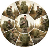 AZAD GEARS ARMY METAL FRAME YODDAH RUCKSACK 155 LTR BAG WITH DETACHABLE BACKPACK AND MULTIPLE POCKETS AND PROTECTED BASE FOR TREKKING AND TRAVELLING | MEN & WOMEN | ARMY LITE GREEN | LARGE CAPACITY