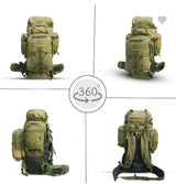 AZAD GEARS ARMY METAL FRAME YODDAH RUCKSACK 155 LTR BAG WITH DETACHABLE BACKPACK AND MULTIPLE POCKETS AND  PROTECTED BASE FOR TREKKING AND TRAVELLING | MEN & WOMEN | ARMY GREEN | LARGE CAPACITY