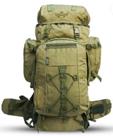 AZAD GEARS ARMY METAL FRAME YODDAH RUCKSACK 155 LTR BAG WITH DETACHABLE BACKPACK AND MULTIPLE POCKETS AND PROTECTED BASE FOR TREKKING AND TRAVELLING | MEN & WOMEN | ARMY LITE GREEN | LARGE CAPACITY